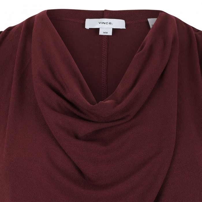 Cowl neck cap sleeve blouse