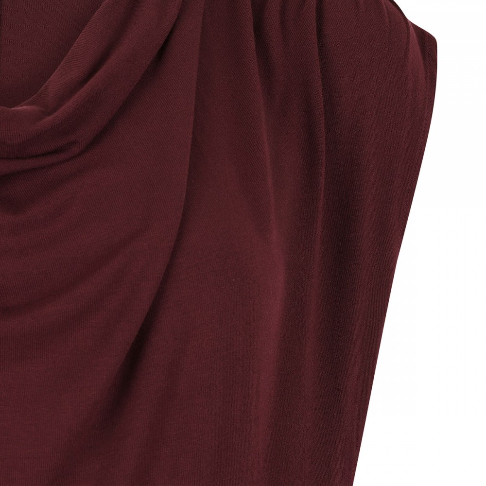 Cowl neck cap sleeve blouse