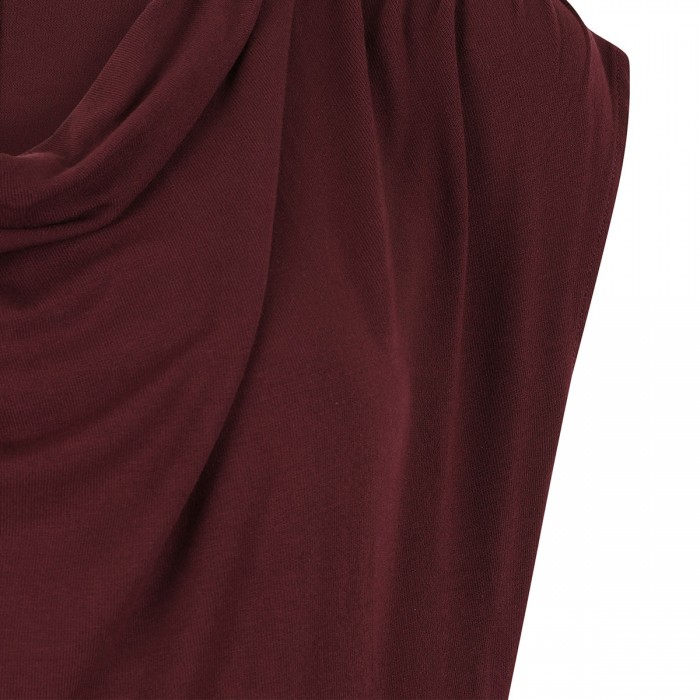 Cowl neck cap sleeve blouse
