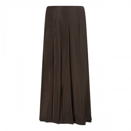 Creased pleated midi skirt