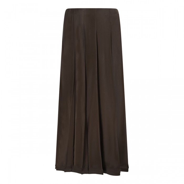 Creased pleated midi skirt