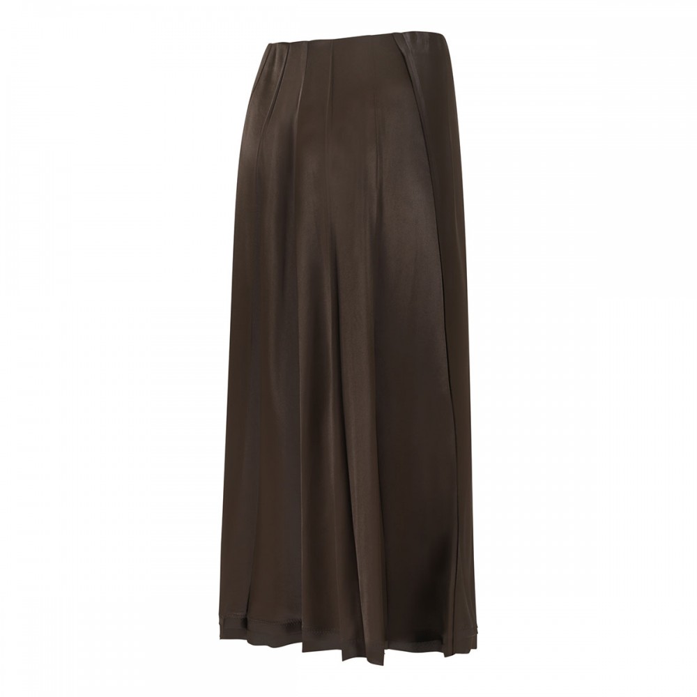 Creased pleated midi skirt