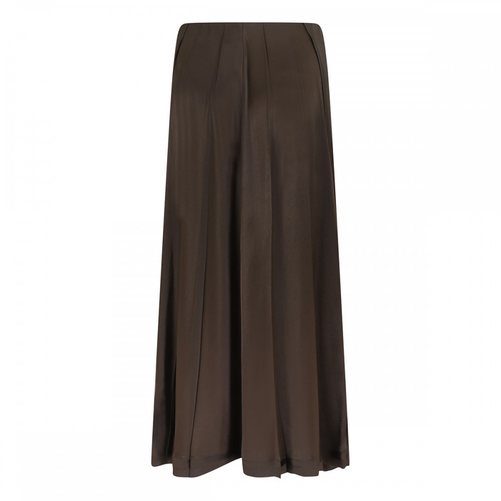 Creased pleated midi skirt