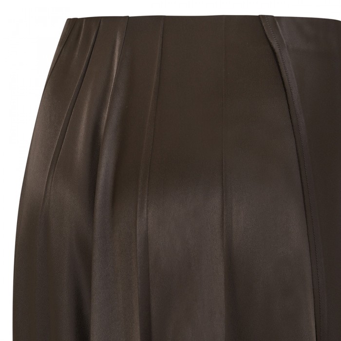 Creased pleated midi skirt
