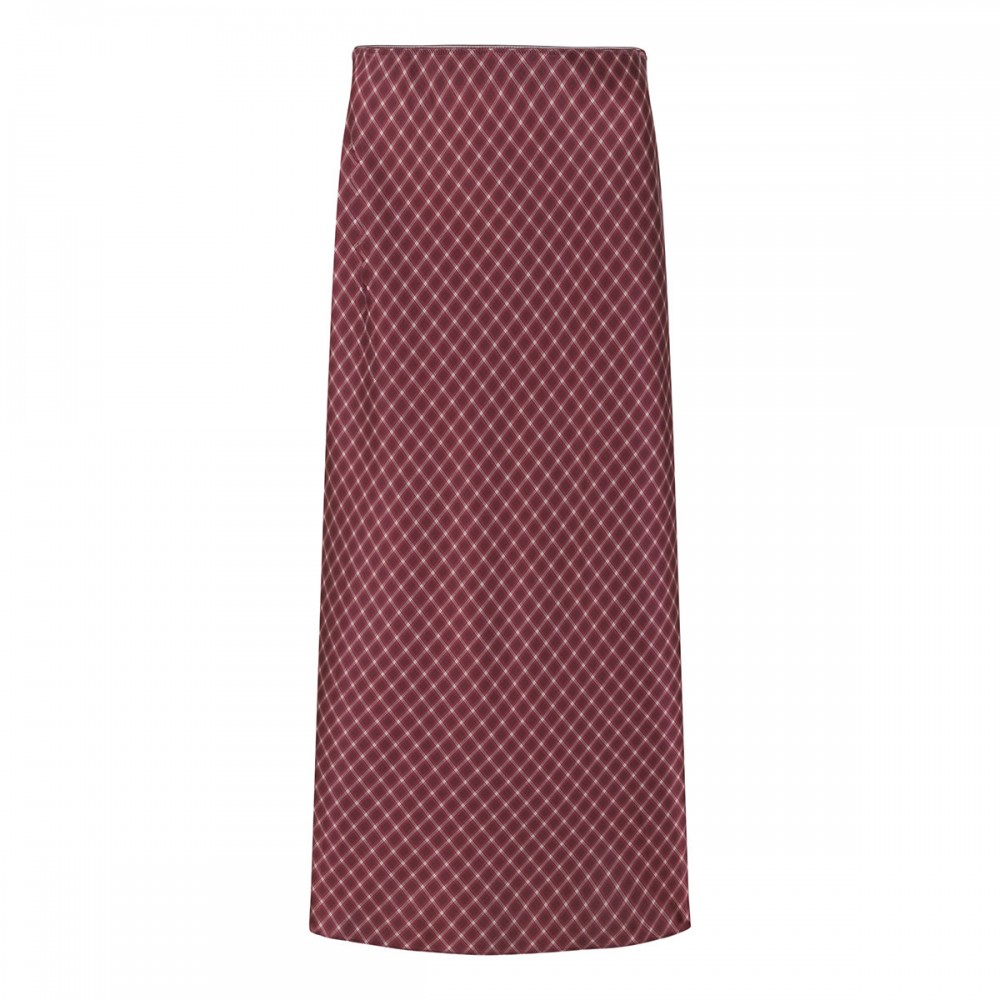 Ombré plaid silk slip skirt