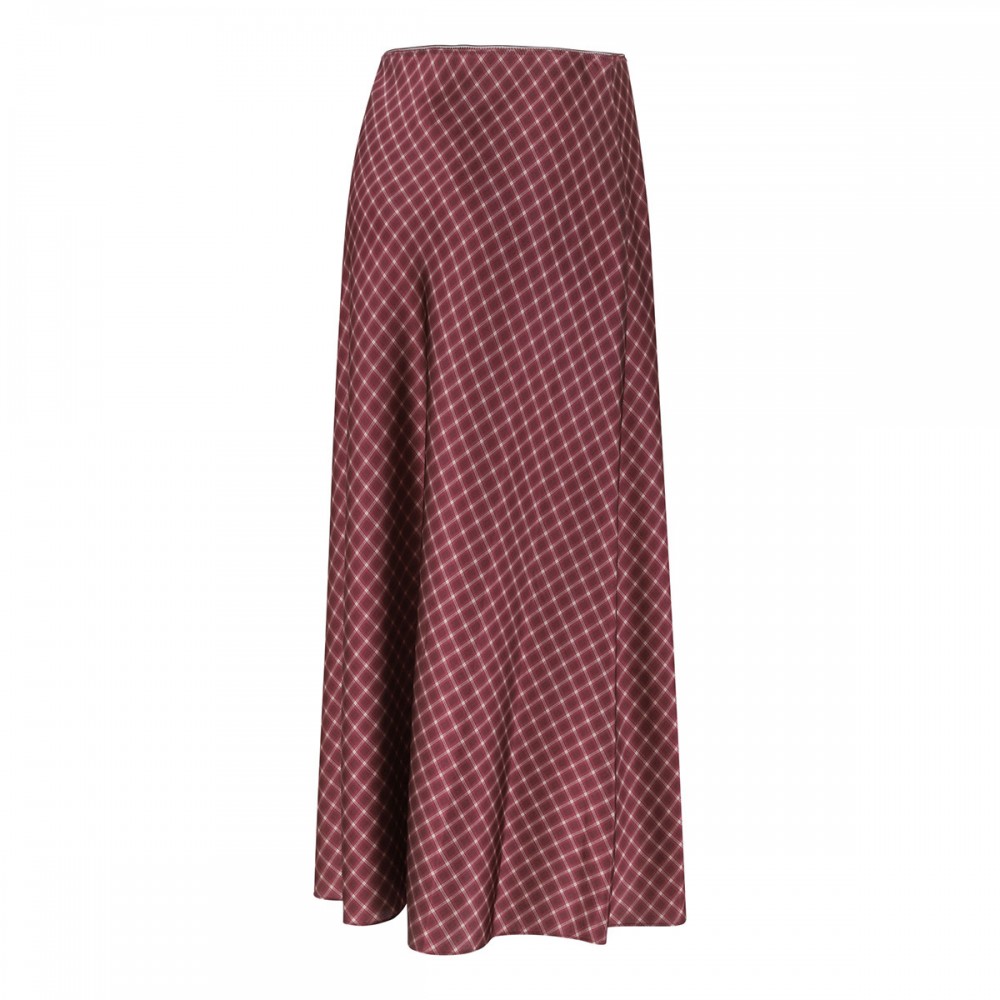 Ombré plaid silk slip skirt