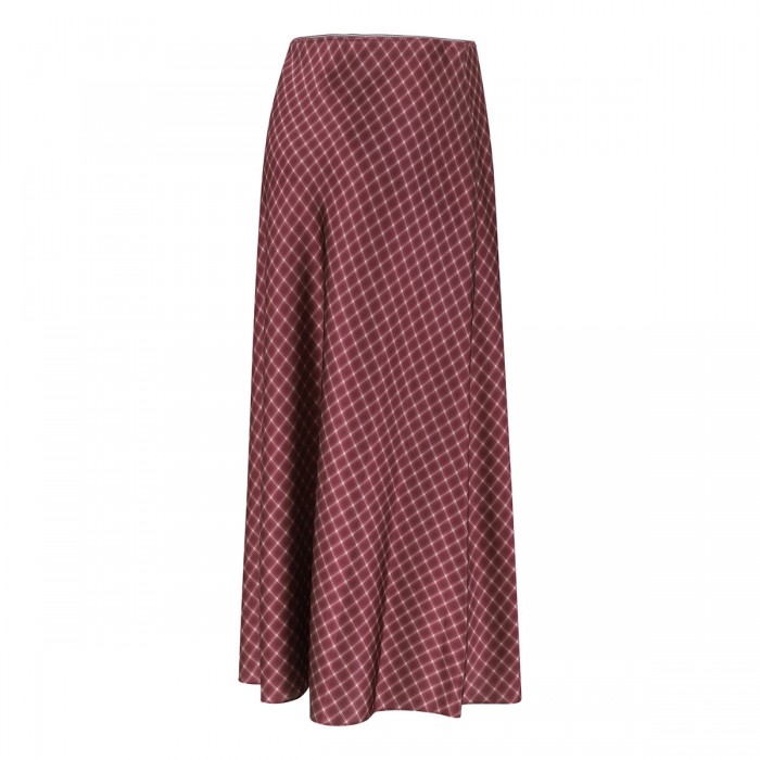 Ombré plaid silk slip skirt