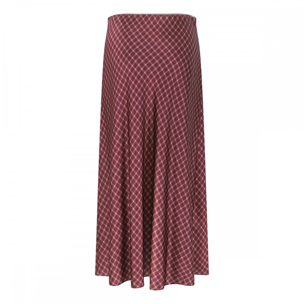 Ombré plaid silk slip skirt
