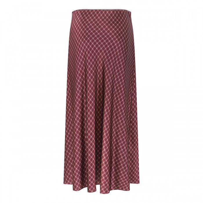 Ombré plaid silk slip skirt
