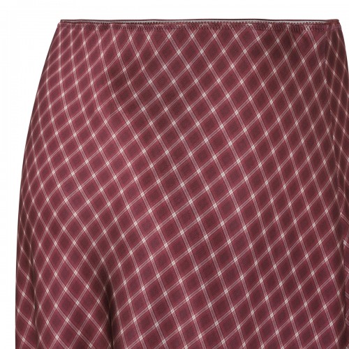 Ombré plaid silk slip skirt 2