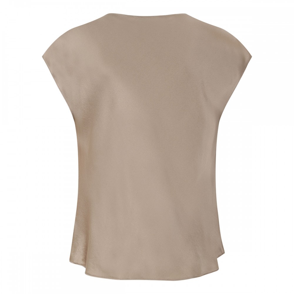 Cowl neck cap sleeve blouse
