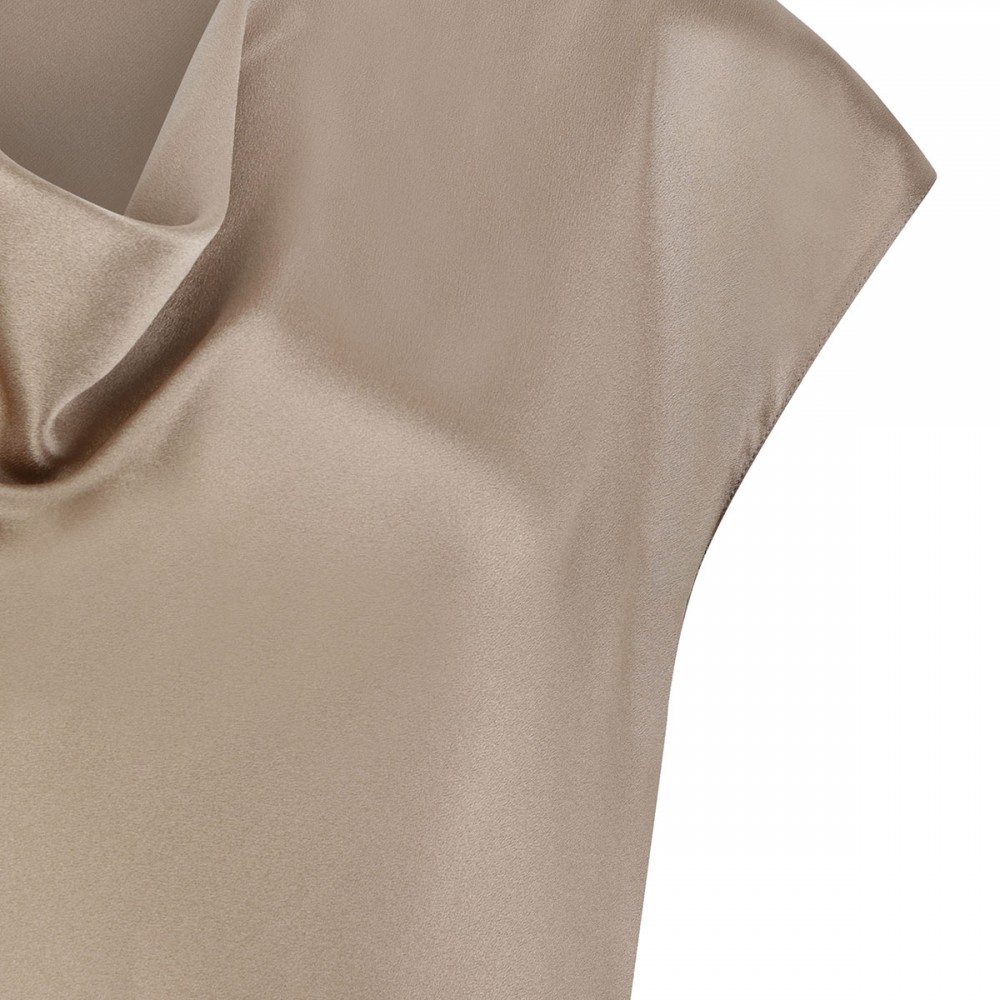 Cowl neck cap sleeve blouse