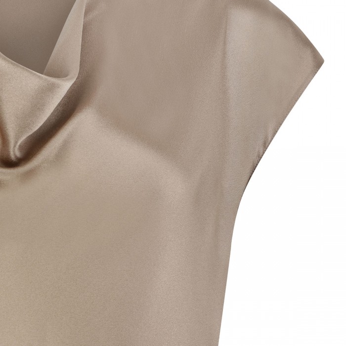 Cowl neck cap sleeve blouse