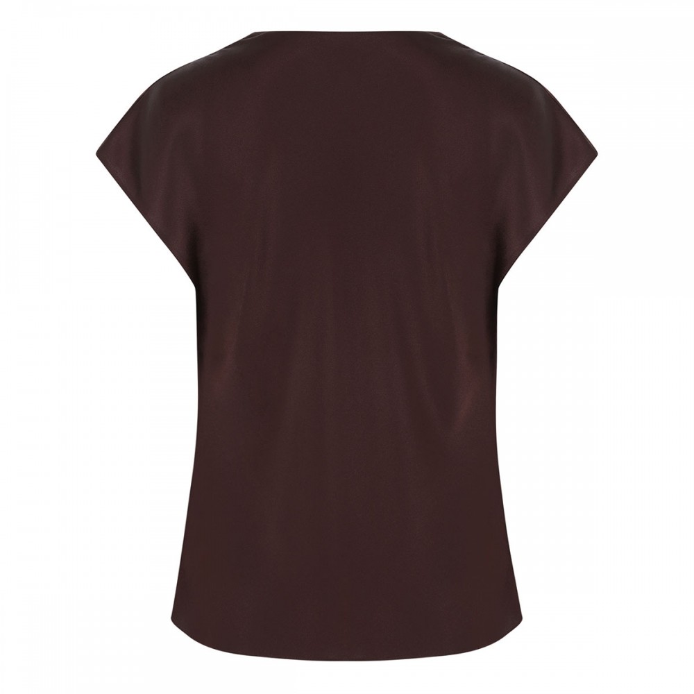 Cowl neck cap sleeve blouse