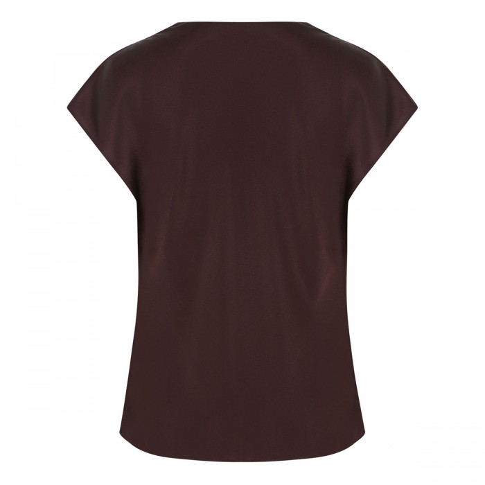 Cowl neck cap sleeve blouse