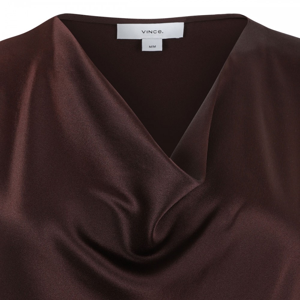 Cowl neck cap sleeve blouse