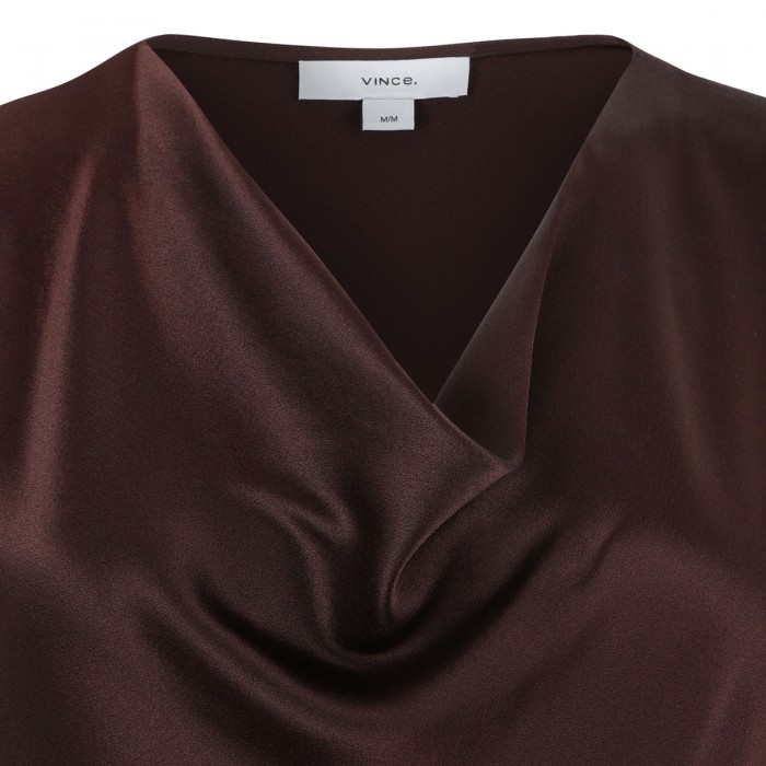 Cowl neck cap sleeve blouse
