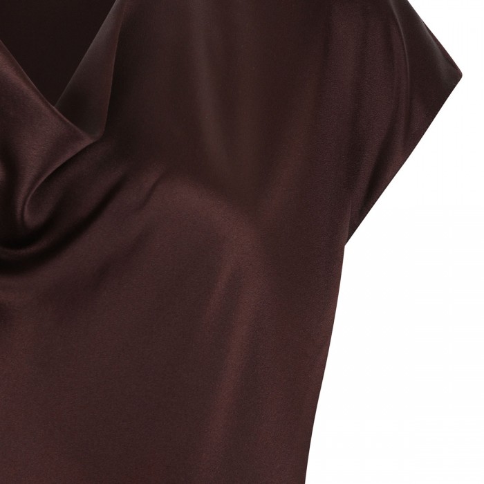 Cowl neck cap sleeve blouse