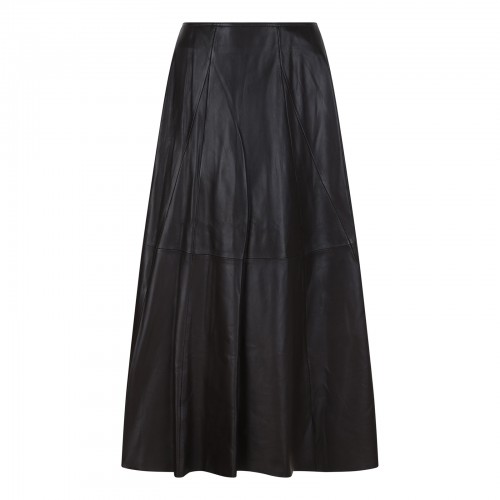Elenì leather pleated skirt
