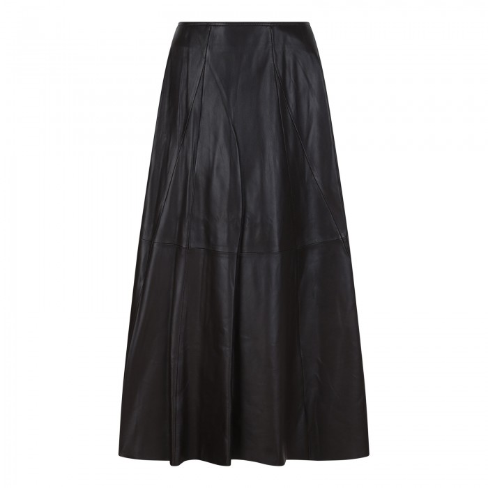 Elenì leather pleated skirt