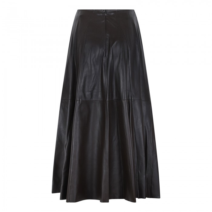 Elenì leather pleated skirt