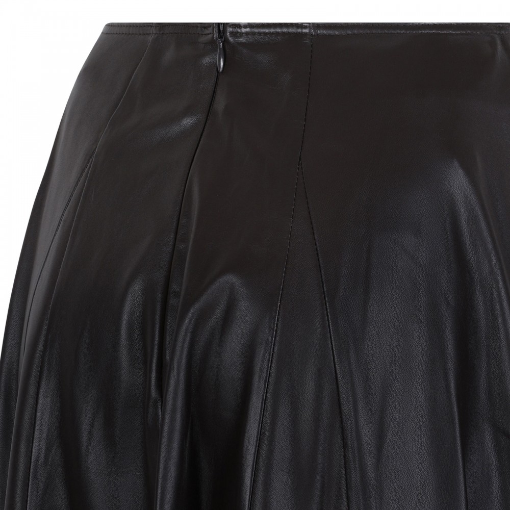 Elenì leather pleated skirt