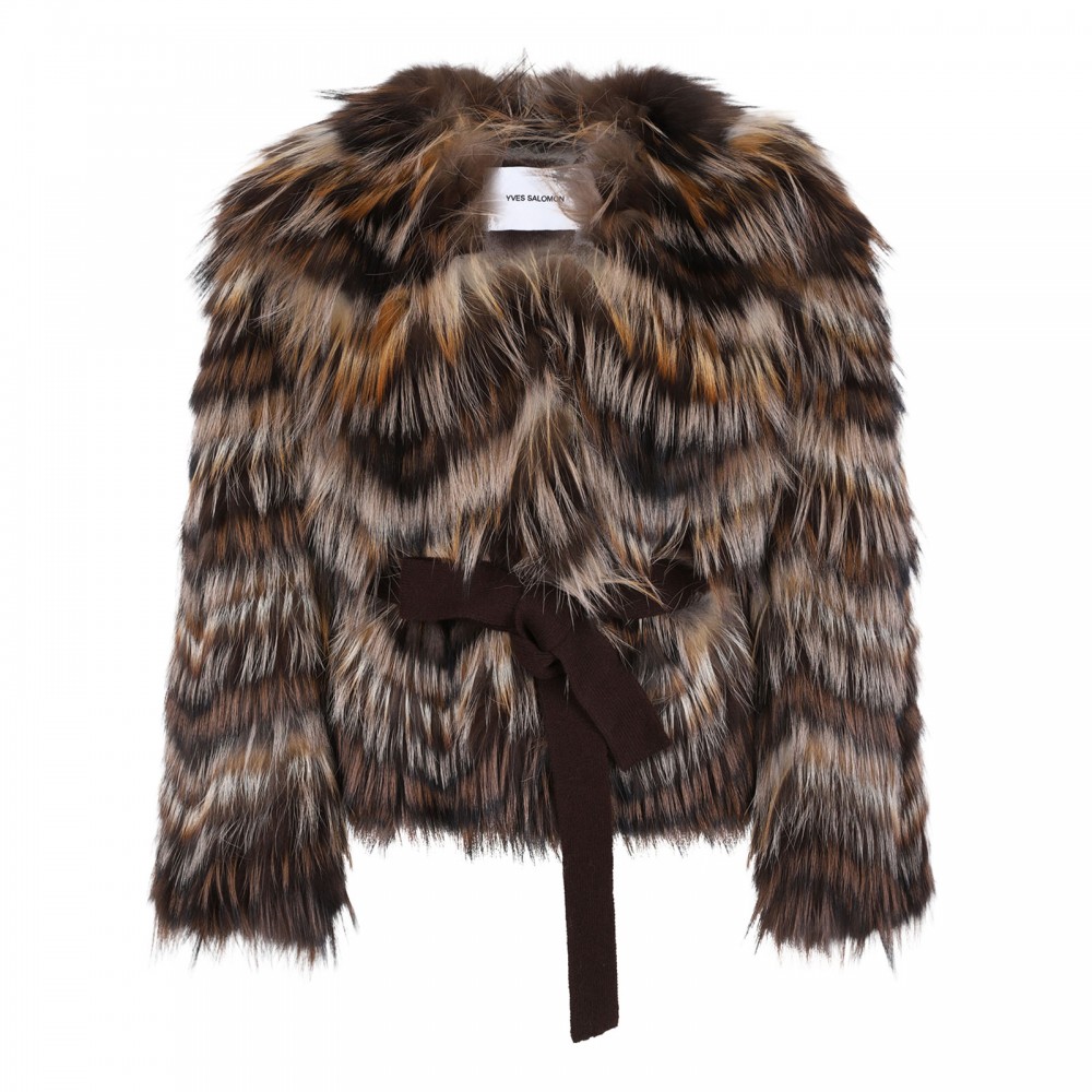 Fox fur belted jacket