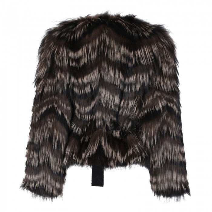 Fox fur belted jacket