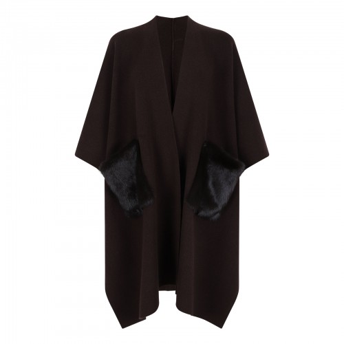 Merino knit poncho