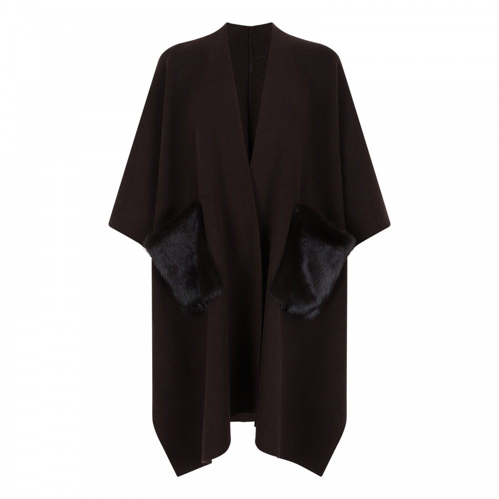 Merino knit poncho