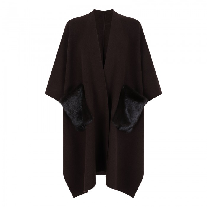 Merino knit poncho