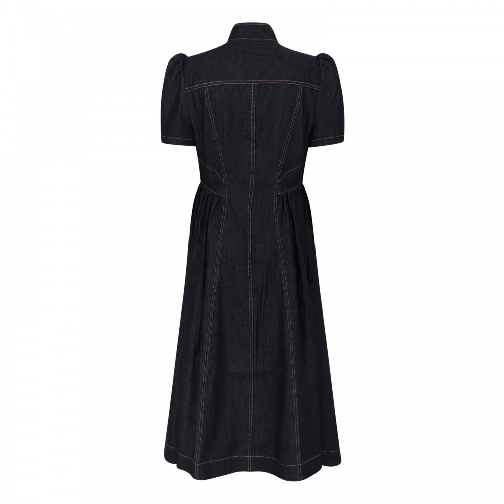 Denim corset midi dress