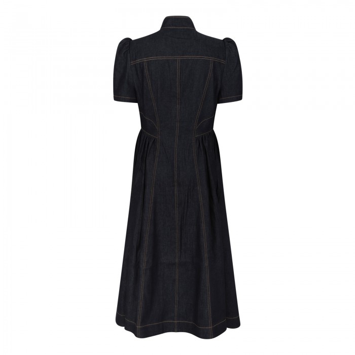 Denim corset midi dress