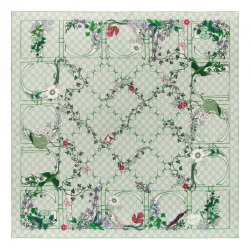 Printed silk twill carré