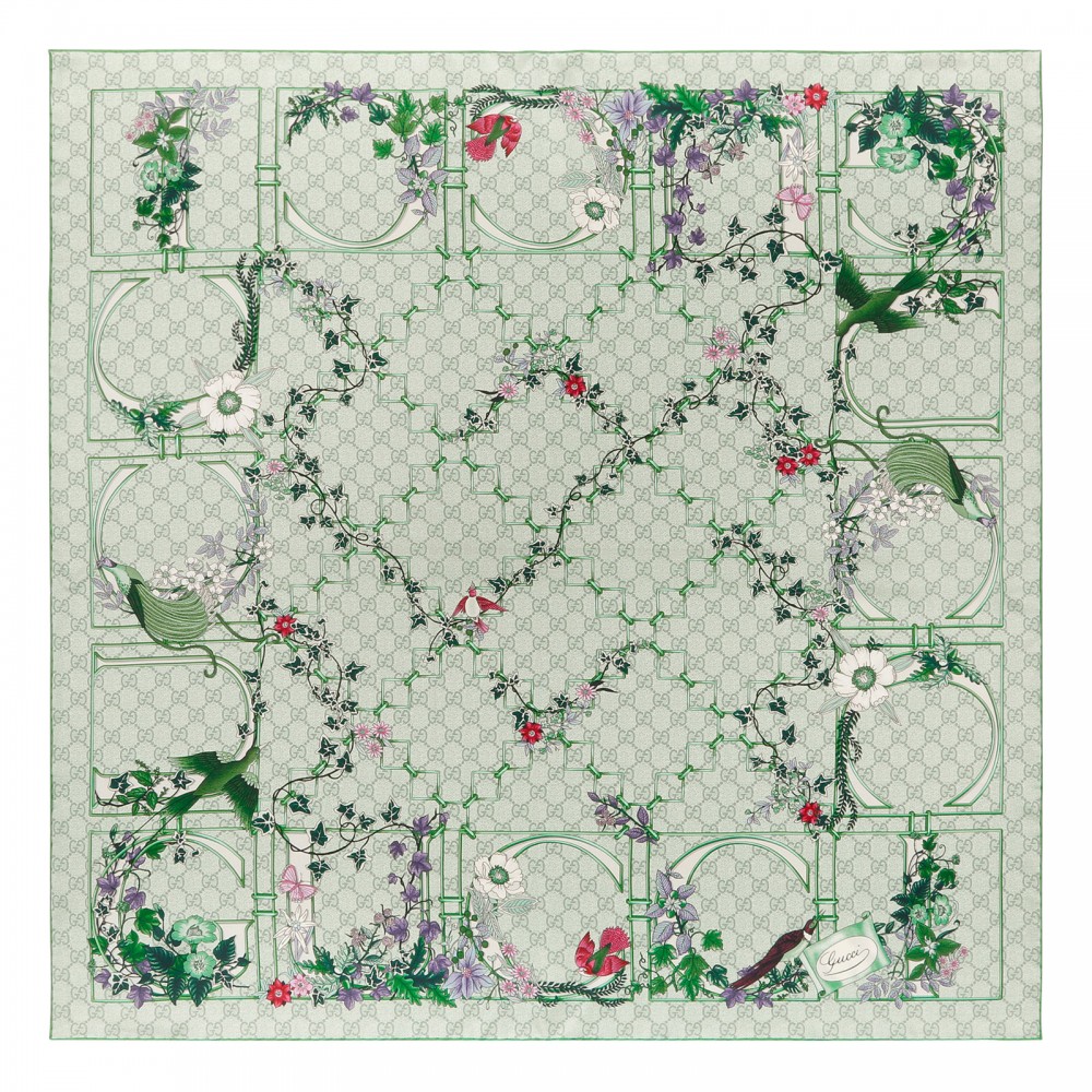 Printed silk twill carré