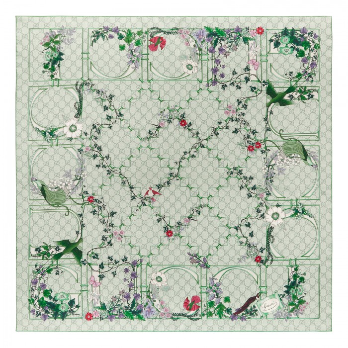Printed silk twill carré