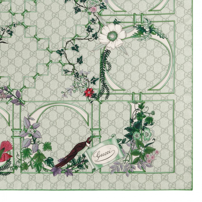 Printed silk twill carré
