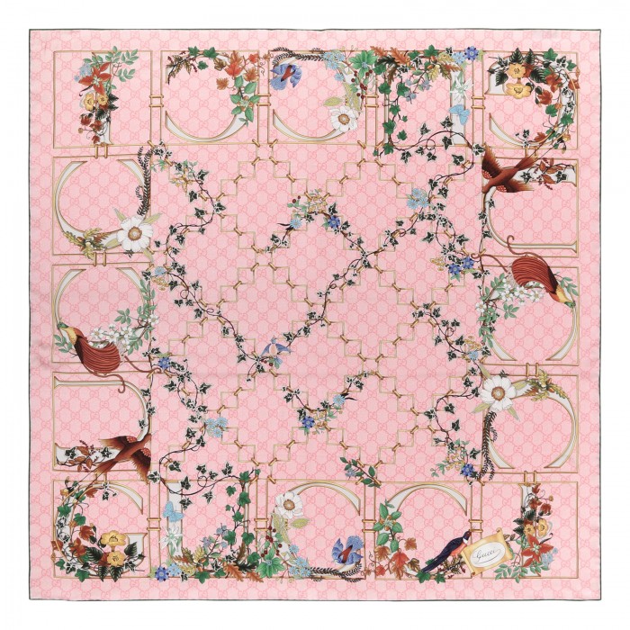 Printed silk twill carré