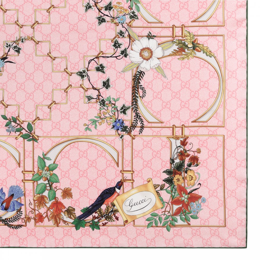 Printed silk twill carré
