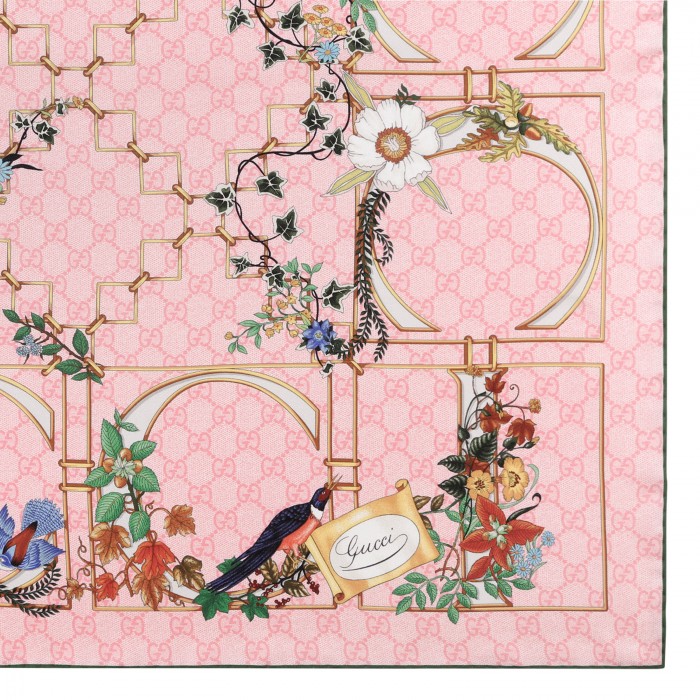 Printed silk twill carré