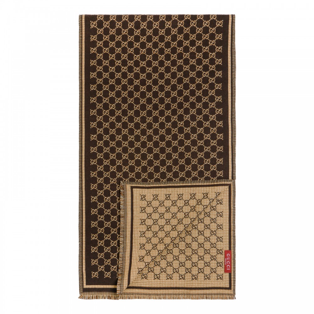 GG wool jacquard scarf
