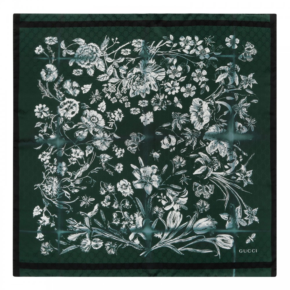 Printed silk twill carré