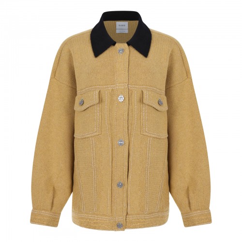 Denim oversized cashmere...