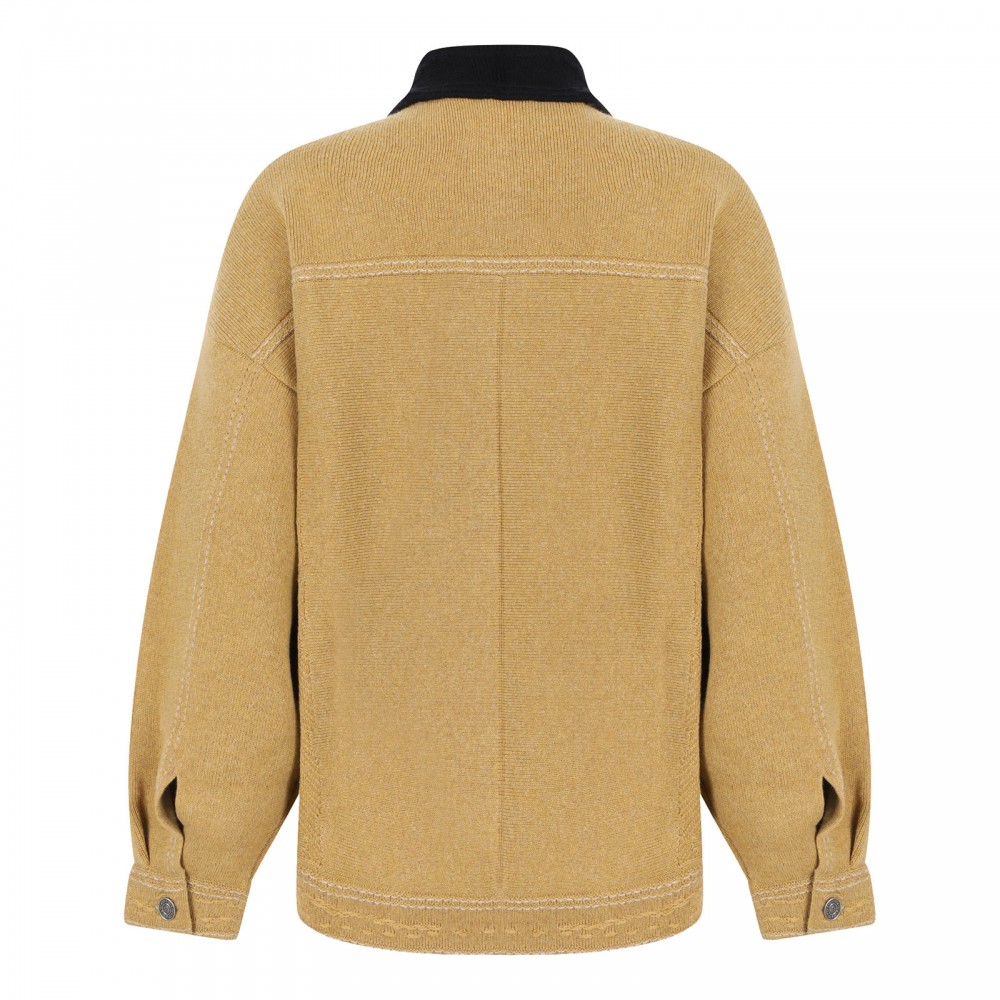 Denim oversized cashmere blend jacket