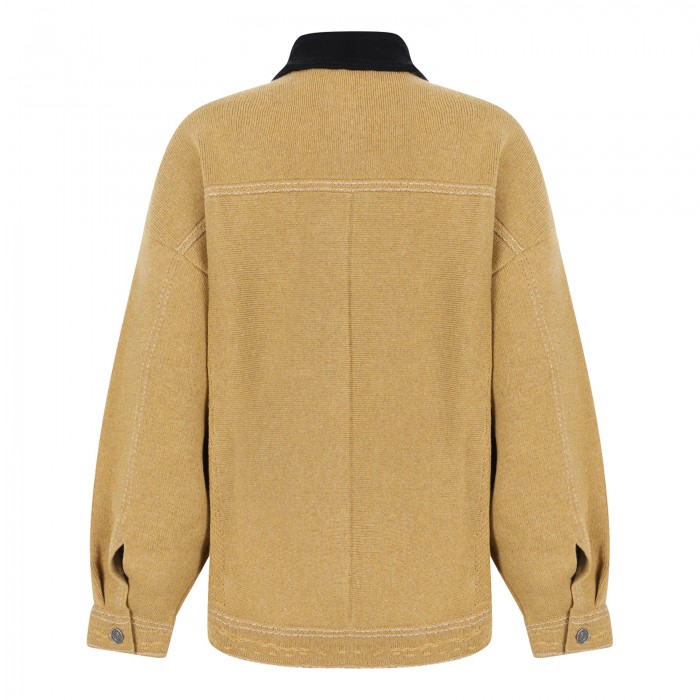 Denim oversized cashmere blend jacket