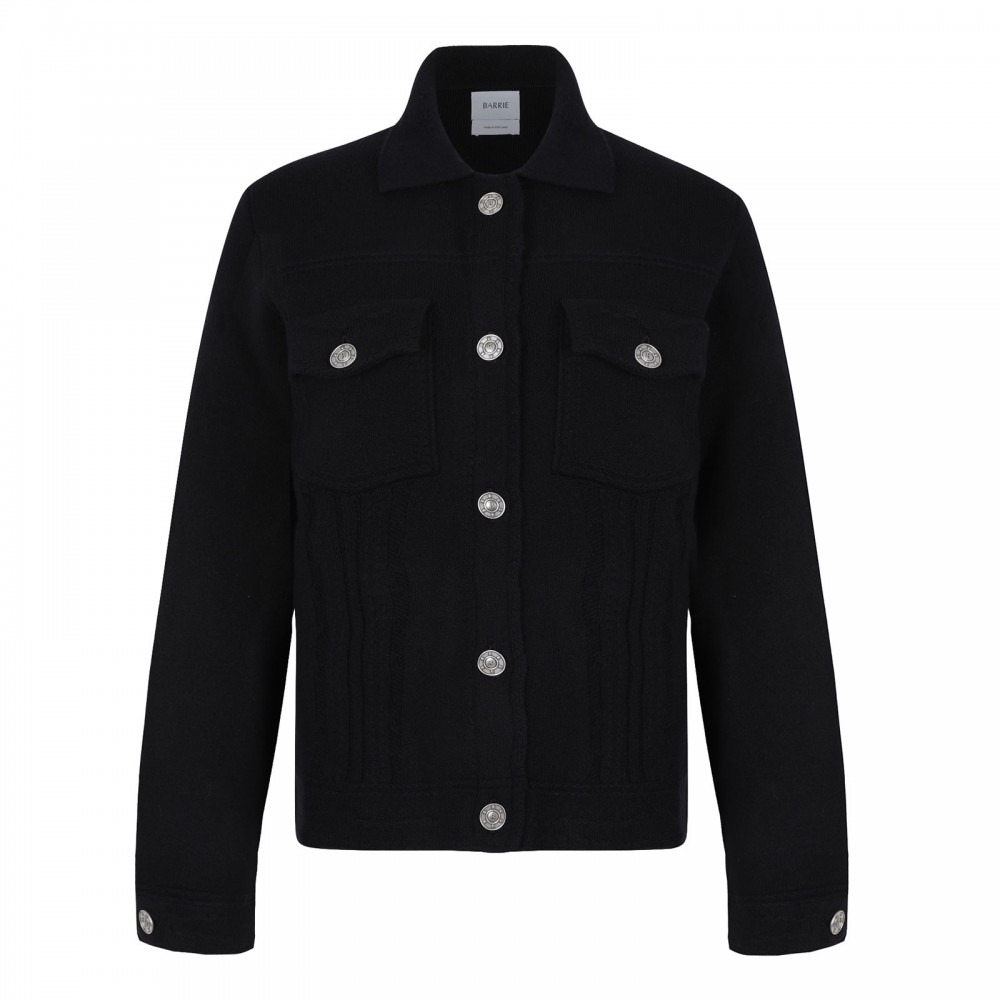 Denim cashmere and cotton jacket