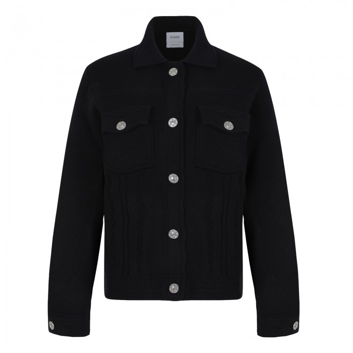 Denim cashmere and cotton jacket