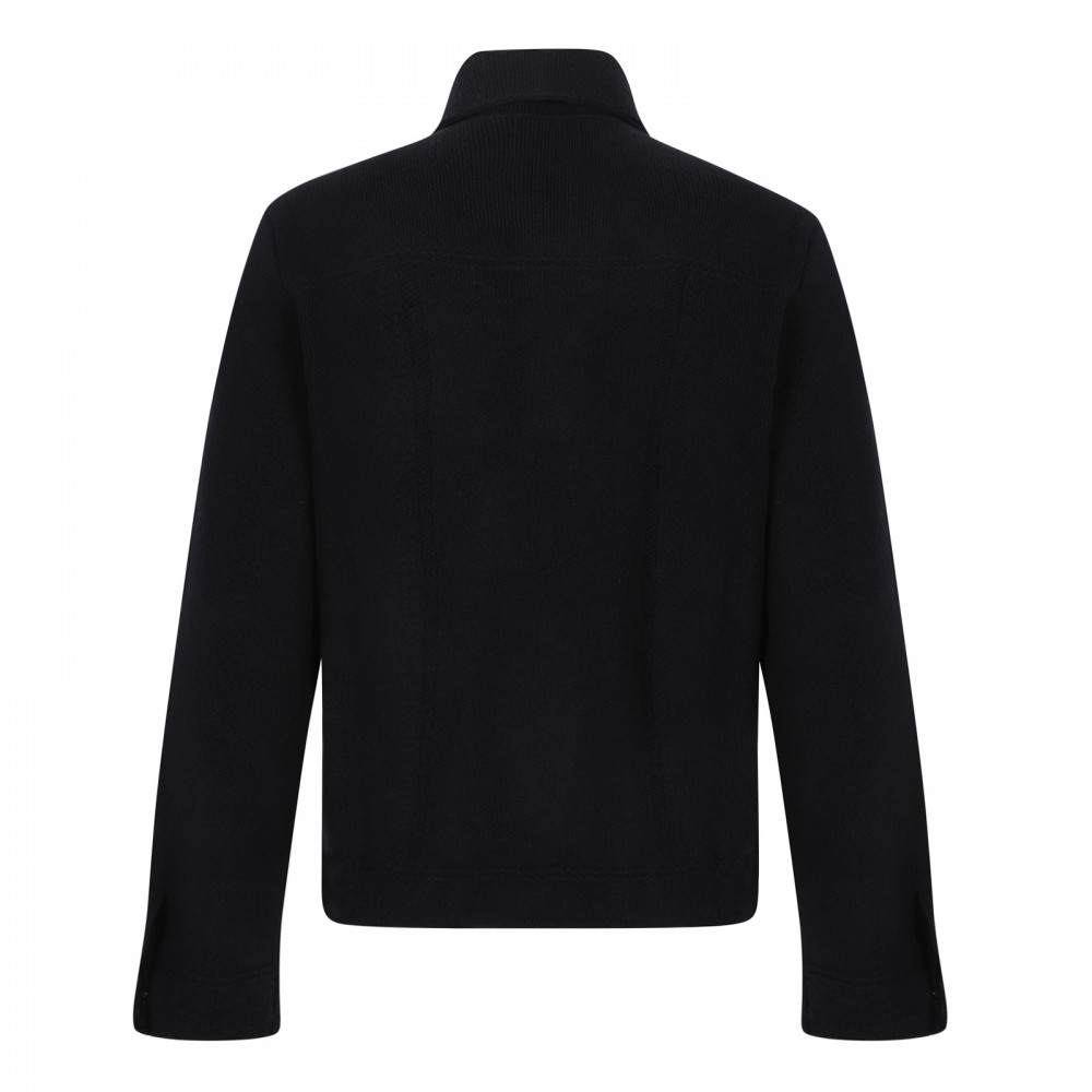 Denim cashmere and cotton jacket
