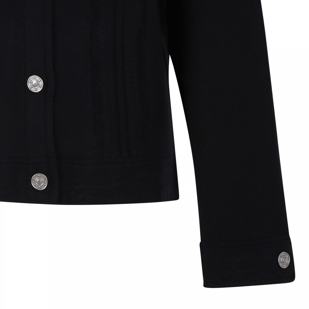 Denim cashmere and cotton jacket