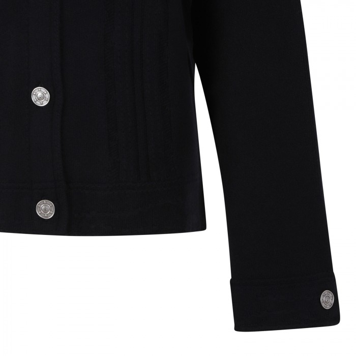 Denim cashmere and cotton jacket